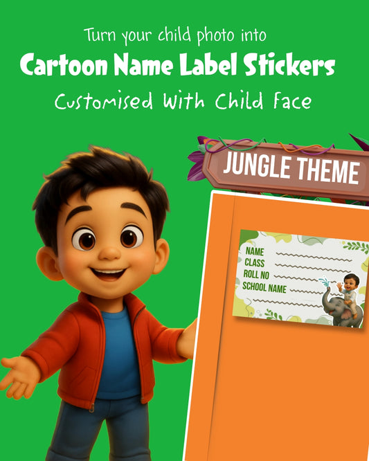 JUNGLE THEME CUSTOM NAME STICKERS